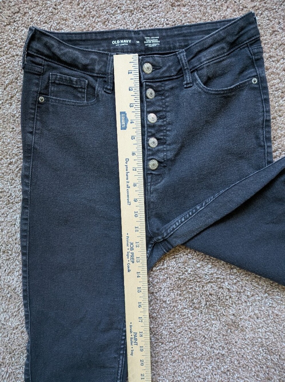 Old Navy Extra High Rise Rockstar Super Skinny Stretch Jeans Size 10 - Picture 9 of 11